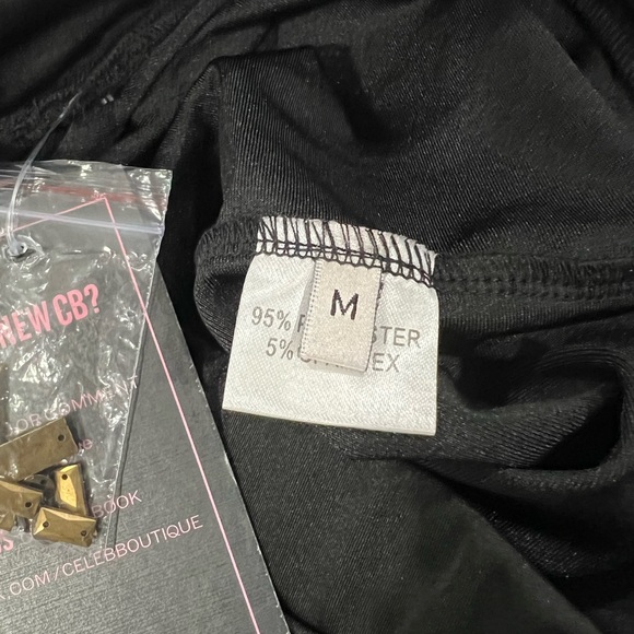 Celeb Boutique BLACK MESH & GOLD EMBELLISHED LEGGINGS - Picture 6 of 8